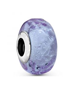 Charms for Bracelet,Wavy Lavender Murano Glass Charm,Pandora Charms,Charms for Pandora Charm Bracelet,925 Sterling Silver Charms