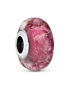 Charms for Pandora Charm Bracelet,925 Sterling Silver Charms,Pandora Charms,Charms for Bracelet,Wavy Fancy Pink Murano Glass Charm