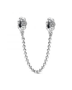 Beads Pavé Safety Chain Charm,925 Sterling Silver Charms,Charms for Pandora Charm Bracelet,Charms for Bracelet,Pandora Charms