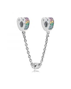 Charms for Pandora Charm Bracelet,Charms for Bracelet,925 Sterling Silver Charms,Multi-Colored Arcs of Love Safety Chain,Pandora Charms