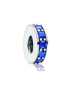 Pandora Charms,Royal Blue Crystal Abstract Silver Spacer Charm,925 Sterling Silver Charms,Charms for Pandora Charm Bracelet