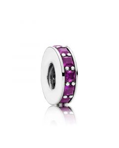 925 Sterling Silver Charms,Pandora Charms,Royal Purple Crystal Abstract Silver Spacer,Charms for Bracelet,Charms for Pandora Charm Bracelet