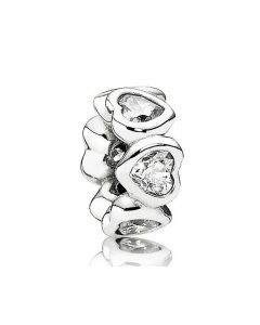 Charms for Pandora Charm Bracelet,Pandora Charms,925 Sterling Silver Charms,Sparkling Heart Spacer,Charms for Bracelet