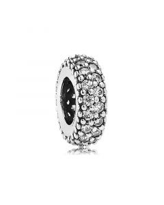 Pandora Charms,Charms for Bracelet,Charms for Pandora Charm Bracelet,925 Sterling Silver Charms,Clear Cubic Zirconia Abstract Silver Spacer