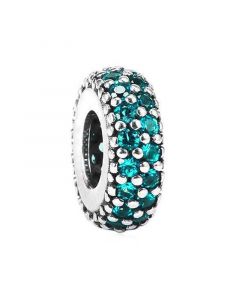 Pandora Charms,Charms for Bracelet,925 Sterling Silver Charms,Green Cubic Zirconia Abstract Silver Spacer,Charms for Pandora Charm Bracelet