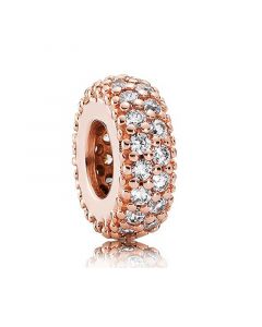 Pandora Charms,925 Sterling Silver Charms,Rose Gold Cubic Zirconia Abstract Silver Spacer,Charms for Pandora Charm Bracelet