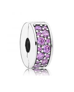 Charms for Bracelet,Pandora Charms,Charms for Pandora Charm Bracelet,925 Sterling Silver Charms,Purple CZ Shining Elegance Clip