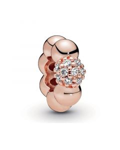 Charms for Pandora Charm Bracelet,925 Sterling Silver Charms,Rose Polished Pavé Bead Spacer Charm,Charms for Bracelet,Pandora Charms