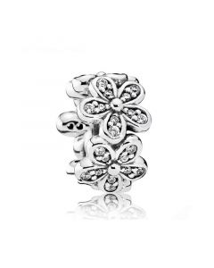 Sparkling Daisy Flower Spacer Charm,Pandora Charms,925 Sterling Silver Charms,Charms for Pandora Charm Bracelet,Charms for Bracelet