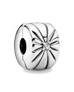 925 Sterling Silver Charms,Sparkling Sunburst Clip,Charms for Pandora Charm Bracelet,Charms for Bracelet,Pandora Charms
