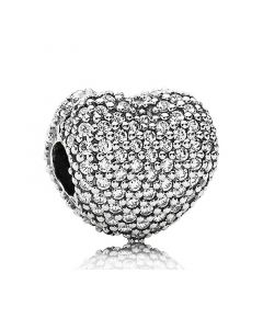 Pavé Open my Heart with Clear CZ Clip,Charms for Pandora Charm Bracelet,925 Sterling Silver Charms,Pandora Charms,Charms for Bracelet