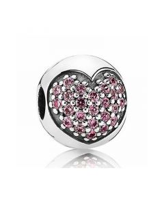 Pandora Charms,Charms for Bracelet,Charms for Pandora Charm Bracelet,Purple Red CZ Love of My Life Clip,925 Sterling Silver Charms