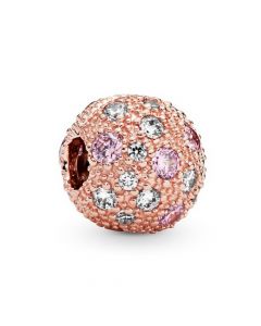 Charms for Bracelet,Pandora Charms,925 Sterling Silver Charms,Pink Beaded Texture Clip Charm,Charms for Pandora Charm Bracelet
