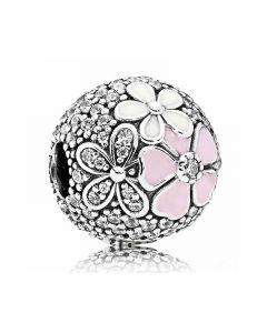 925 Sterling Silver Charms,Charms for Bracelet,Pave Floral Bouquet Clip Charm,Charms for Pandora Charm Bracelet,Pandora Charms