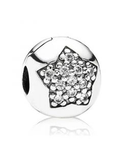 925 Sterling Silver Charms,Big Star Pavé Clip,Charms for Pandora Charm Bracelet,Charms for Bracelet,Pandora Charms