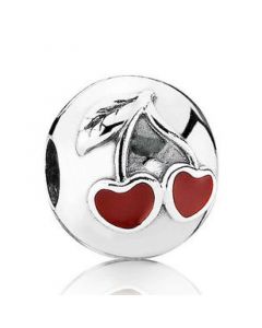 Pandora Charms,Love Red Cherries Clip,925 Sterling Silver Charms,Charms for Bracelet,Charms for Pandora Charm Bracelet