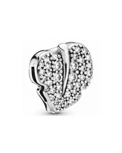 Pandora Charms,Reflexions Sparkling Leaf Clip,Charms for Bracelet,925 Sterling Silver Charms,Charms for Pandora Charm Bracelet
