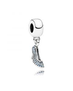 Charms for Bracelet,925 Sterling Silver Charms,Charms for Pandora Charm Bracelet,Cinderella Sparkling Slipper Blue CZ Dangle,Pandora Charms