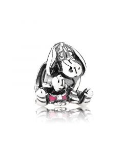 Pandora Charms,Charms for Bracelet,Charms for Pandora Charm Bracelet,925 Sterling Silver Charms,Eeyore with Pink Enamel Charm