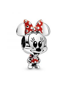 925 Sterling Silver Charms,Minnie Mouse Dotted Dress Bow Charm,Charms for Bracelet,Charms for Pandora Charm Bracelet,Pandora Charms