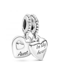Charms for Bracelet,Charms for Pandora Charm Bracelet,925 Sterling Silver Charms,Pandora Charms,Aunt & Niece Split Heart Charm