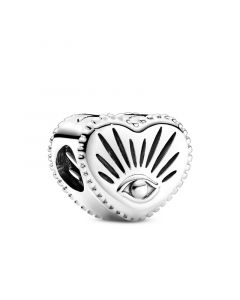925 Sterling Silver Charms,Charms for Pandora Charm Bracelet,Charms for Bracelet,All-Seeing Eye & Heart Charm,Pandora Charms