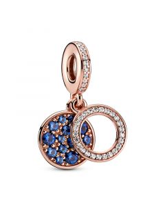 Charms for Bracelet,Pandora Charms,Rose Sparkling Blue Disc Dangle,925 Sterling Silver Charms,Charms for Pandora Charm Bracelet