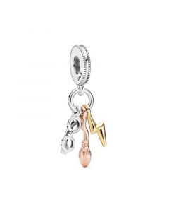 Glasses Nimbus 2000 & Lightning Bolt Dangle Charm,925 Sterling Silver Charms,Charms for Pandora Charm Bracelet,Pandora Charms