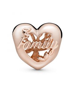 Rose Openwork Family Tree Heart Charm,Charms for Bracelet,Charms for Pandora Charm Bracelet,925 Sterling Silver Charms,Pandora Charms