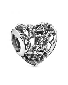Charms for Pandora Charm Bracelet,925 Sterling Silver Charms,Pandora Charms,Charms for Bracelet,Openwork Heart Beaded Stars Charm