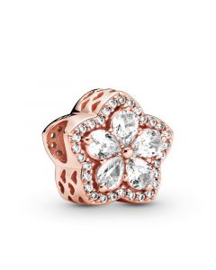 Charms for Bracelet,Pandora Charms,Charms for Pandora Charm Bracelet,Rose Sparkling Pavé Snowflake Charm,925 Sterling Silver Charms