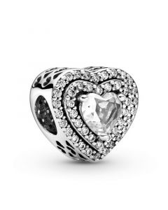 Charms for Bracelet,Pandora Charms,Charms for Pandora Charm Bracelet,925 Sterling Silver Charms,Sparkling Leveled Hearts Charm