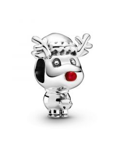 925 Sterling Silver Charms,Charms for Bracelet,Pandora Charms,Rudolph the Red Nose Reindeer Charm,Charms for Pandora Charm Bracelet