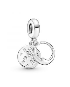 Charms for Bracelet,Sleeping Moon & Stars Dangle Charm,Charms for Pandora Charm Bracelet,Pandora Charms,925 Sterling Silver Charms