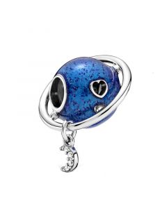 Charms for Pandora Charm Bracelet,Charms for Bracelet,925 Sterling Silver Charms,Pandora Charms,Planet Love & Moon Charm