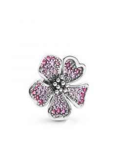 Charms for Bracelet,Big Peach Blossom Flower Charm,Pandora Charms,Charms for Pandora Charm Bracelet,925 Sterling Silver Charms