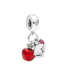 Snow White’s Apple & Heart Dangle Charm,Pandora Charms,Charms for Bracelet,925 Sterling Silver Charms,Charms for Pandora Charm Bracelet
