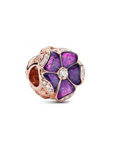 Rose Gold Purple Petal Charm,Charms for Pandora Charm Bracelet,Charms for Bracelet,925 Sterling Silver Charms,Pandora Charms