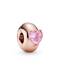 Charms for Pandora Charm Bracelet,Charms for Bracelet,925 Sterling Silver Charms,Rose Pink Heart Solitaire Clip Charm,Pandora Charms