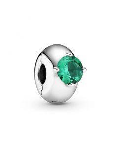 Pandora Charms,Green Round Solitaire Clip Charm,Charms for Bracelet,Charms for Pandora Charm Bracelet,925 Sterling Silver Charms