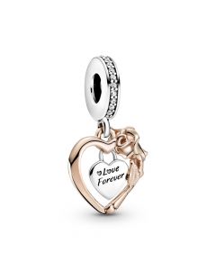 Pandora Charms,Heart & Rose Flower Dangle Charm,Charms for Bracelet,Charms for Pandora Charm Bracelet,925 Sterling Silver Charms