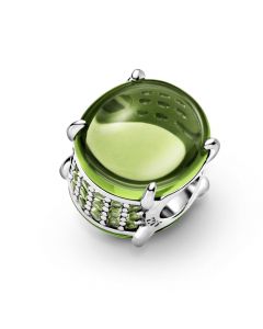 925 Sterling Silver Charms,Pandora Charms,Green Oval Cabochon Charm,Charms for Bracelet,Charms for Pandora Charm Bracelet