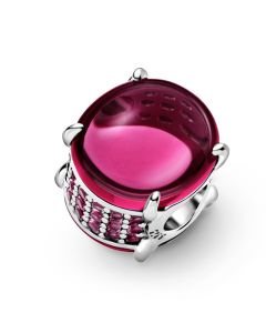 Fuchsia Oval Cabochon Charm,Pandora Charms,Charms for Bracelet,Charms for Pandora Charm Bracelet,925 Sterling Silver Charms
