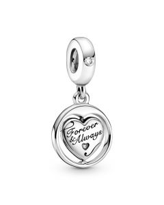 Pandora Charms,Charms for Pandora Charm Bracelet,Spinning Forever & Always Soulmate Dangle Charm,925 Sterling Silver Charms