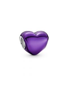 925 Sterling Silver Charms,Charms for Pandora Charm Bracelet,Pandora Charms,Charms for Bracelet,Metallic Purple Heart Charm