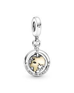 Pandora Charms,Charms for Bracelet,You Mean the World to Me Dangle Charm,925 Sterling Silver Charms,Charms for Pandora Charm Bracelet