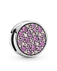 Pandora Charms,925 Sterling Silver Charms,Reflexions Pink Pavè Clip Charm,Charms for Pandora Charm Bracelet,Charms for Bracelet