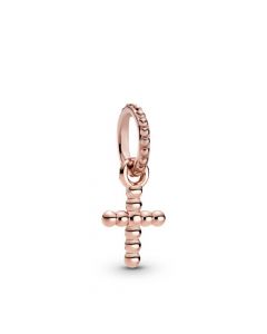 Rose Beaded Cross Dangle Charm,Charms for Bracelet,925 Sterling Silver Charms,Charms for Pandora Charm Bracelet,Pandora Charms