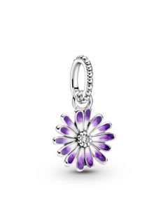Purple Daisy Dangle Charm,Charms for Bracelet,Charms for Pandora Charm Bracelet,925 Sterling Silver Charms,Pandora Charms