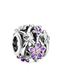 Charms for Bracelet,Charms for Pandora Charm Bracelet,Openwork Purple Daisy Ladybug Charm,Pandora Charms,925 Sterling Silver Charms
